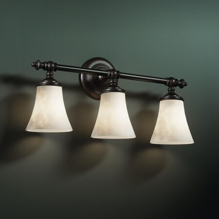 Justice Design Group CLD-8523-20-MBLK Clouds Collection Tradition 3-Light Bath Bar Light Fixture